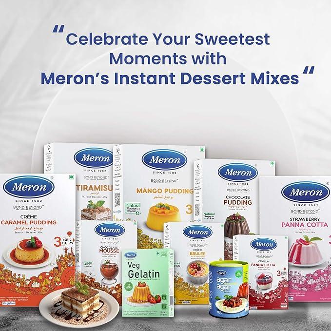 Meron’s Instant Dessert Mix Combos | Strawberry Panna Cotta | Caramel Pudding| Chocolate Pudding | Natural Flavour & Colour | Preservative-Free | Vegan - MeronKart