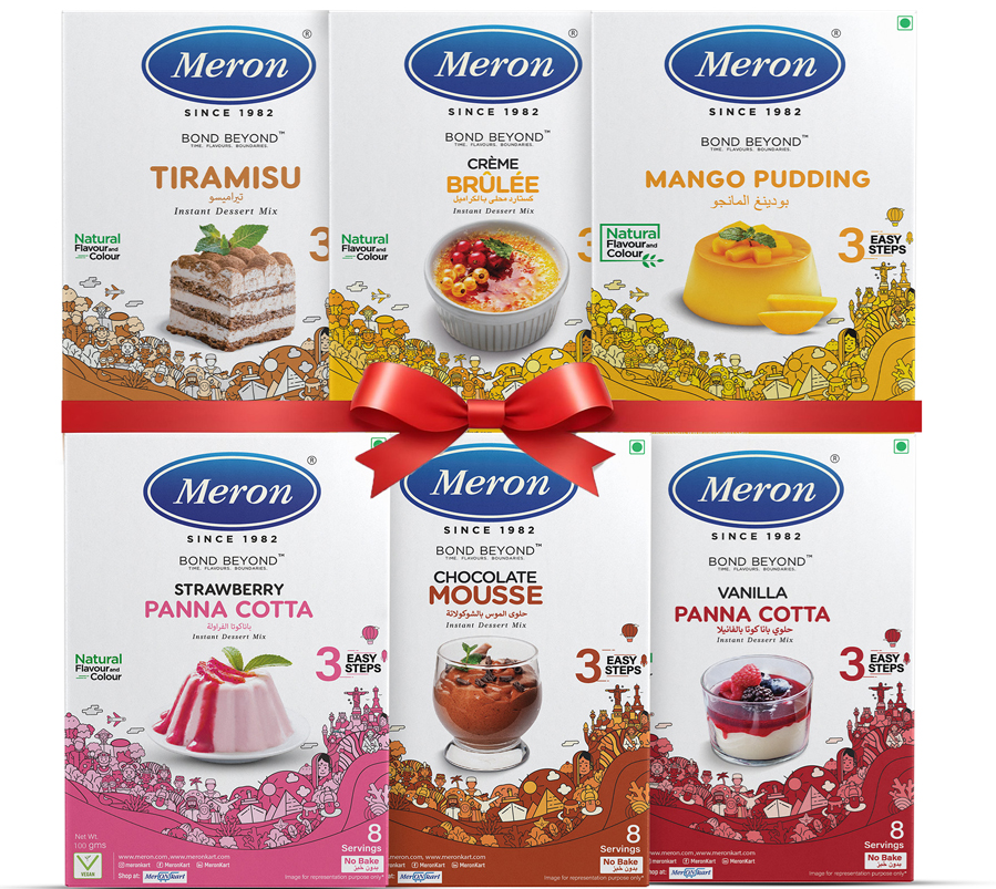 Pack of 6 | Vanilla Panna Cotta | Strawberry Panna Cotta | | Chocolate Mousse | Crème Brulee | Tiramisu | Mango Pudding | Vegan