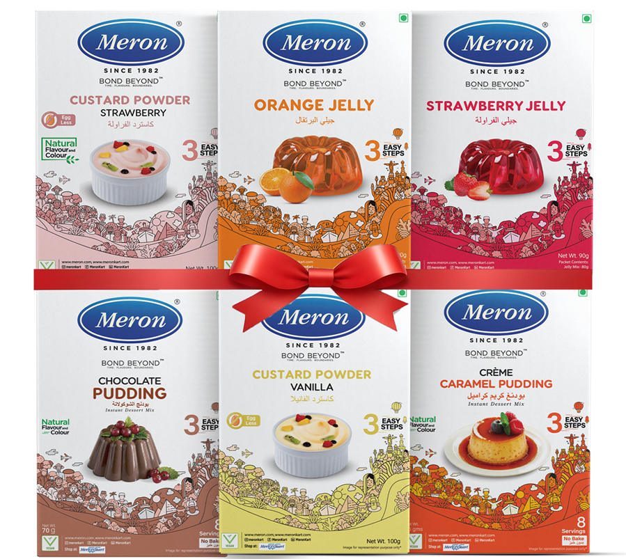 Pack of 6| Vanilla Custard | Strawberry Jelly |Orange Jelly| Strawberry Custard | Chocolate Pudding | Caramel Pudding | Vegan